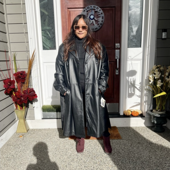 Black Leather Trench Coats